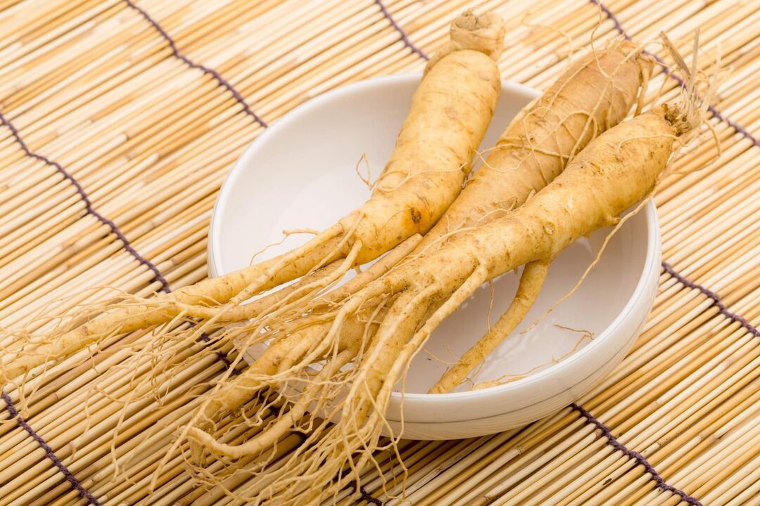 Ginseng Wuerzel fir Erliefnes Erweiderung